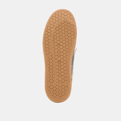 NOTICE SLIDE PLUSH SNEAKERS BLACK WOVEN LEATHER