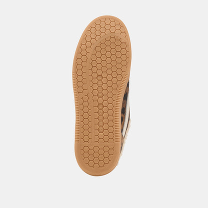 NOTICE SLIDE PLUSH SNEAKERS BROWN LEOPARD PRINTED SUEDE