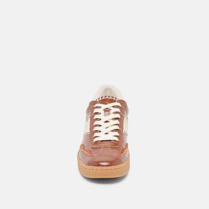 NOTICE STITCH  SNEAKERS COGNAC CROCO EMBOSSED LEATHER