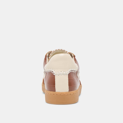 NOTICE STITCH  SNEAKERS COGNAC CROCO EMBOSSED LEATHER