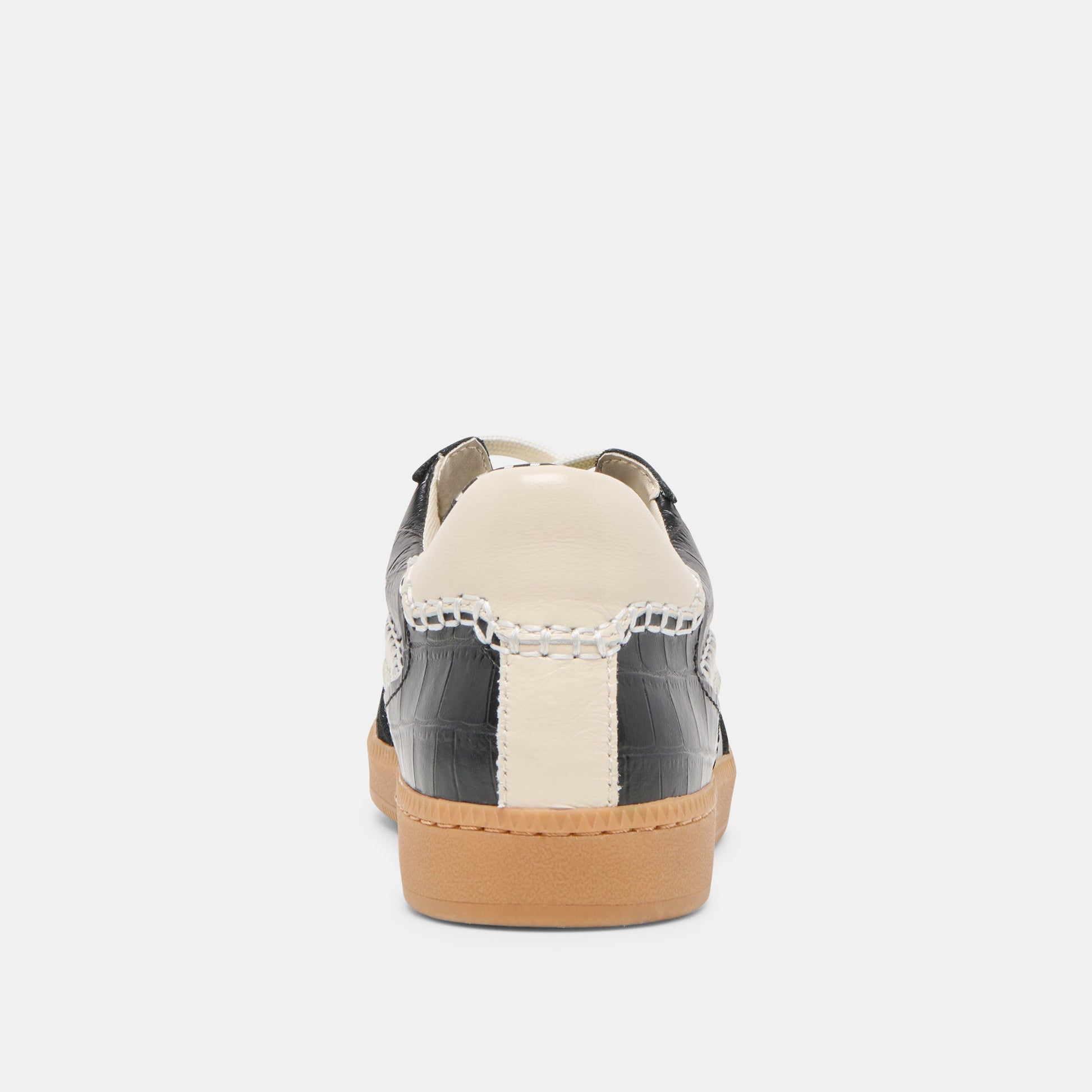 NOTICE STITCH SNEAKERS NOIR CROCO EMBOSSED LEATHER