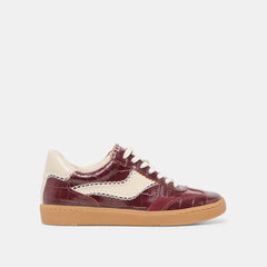 OXBLOOD CROCO EMBOSSED LEATHER