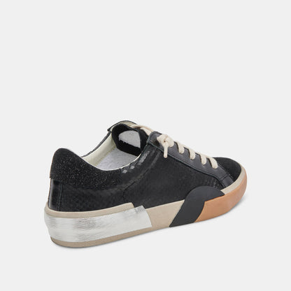 ZINA SNEAKERS ONYX EMBOSSED LEATHER