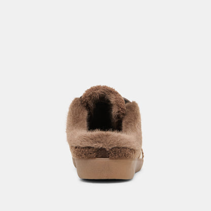 MERIT SLIDE PLUSH SNEAKERS DK BROWN PLUSH