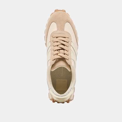 TRESA SNEAKERS WHITE GOLD SUEDE