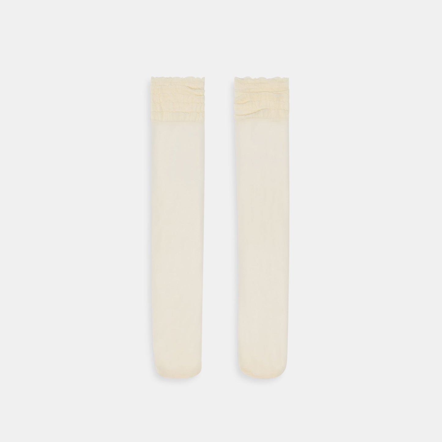 RUFFLE SHEER KNEE HIGH SOCKS IVORY