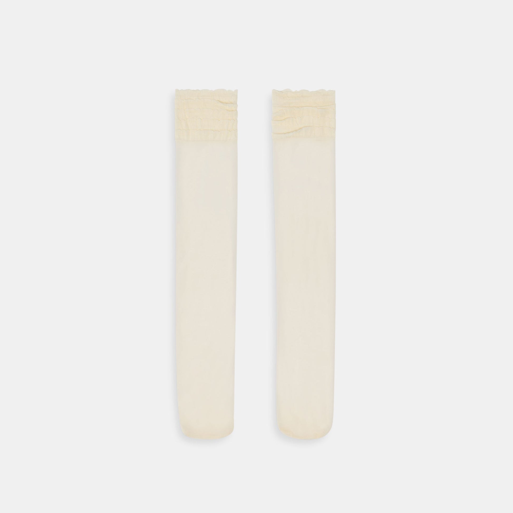 RUFFLE SHEER KNEE HIGH SOCKS IVORY