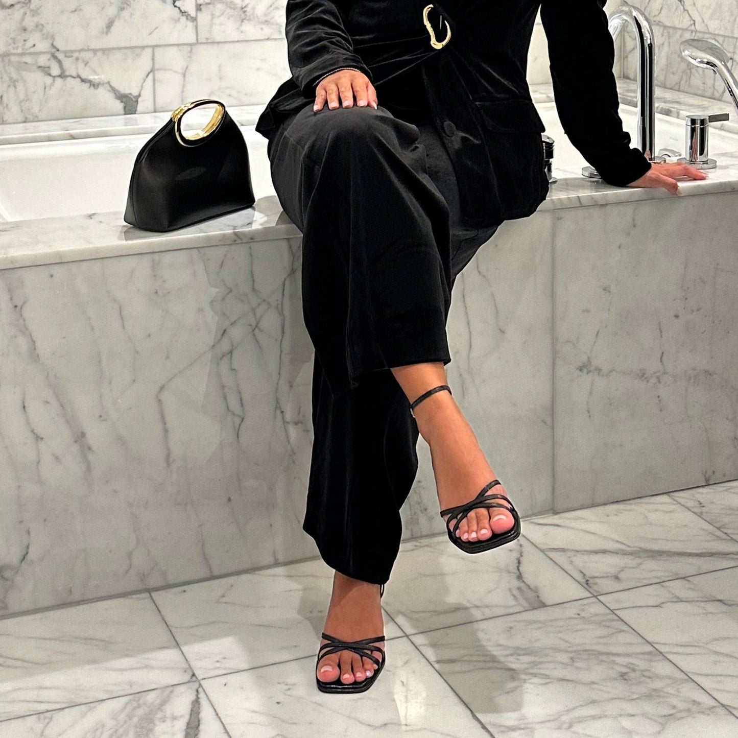 MANJI HEELS MIDNIGHT PATENT LEATHER