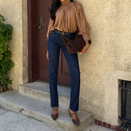 KAMRA HEELS DK BROWN SUEDE